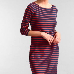 3/4 Sleeve Boat Neck Sheath Dress
